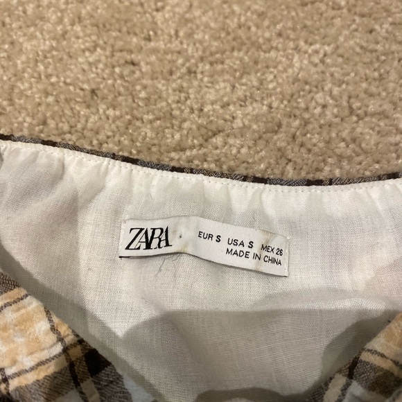Zara Cropped Check Blouse - Picture 3 of 7